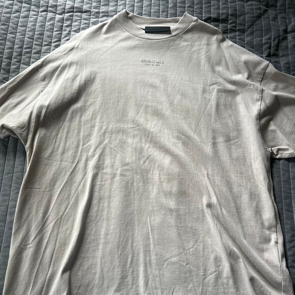 Essentials Men's Grey and Cream Shirt